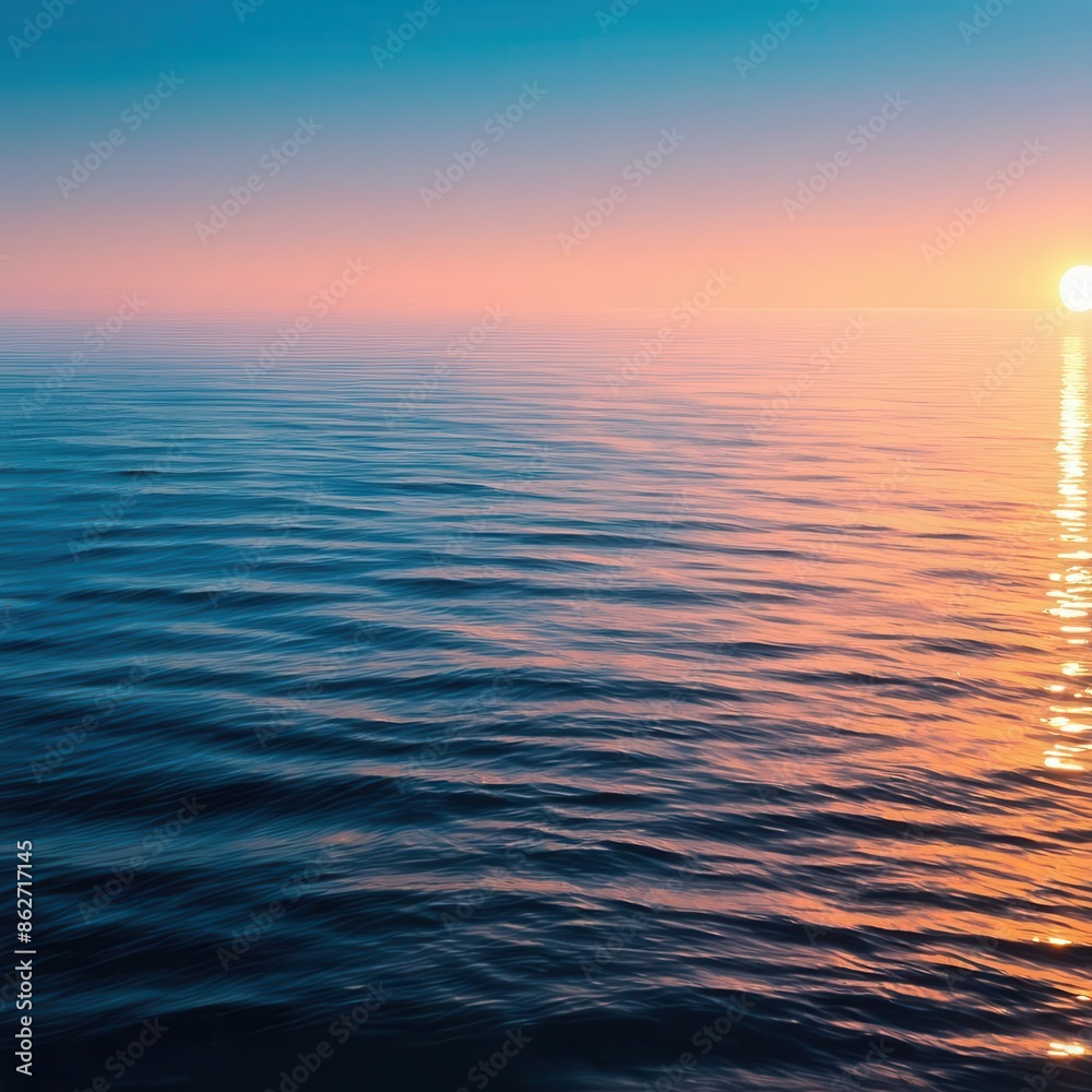 Fototapeta premium Sunset Over Calm Ocean Waters
