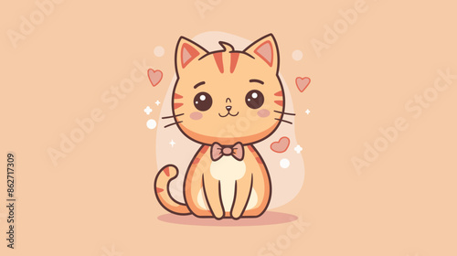Gato Fofo Apaixonado em Vetor