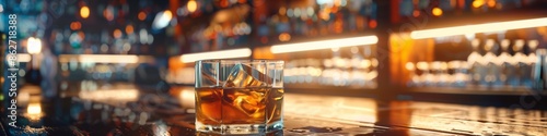 Whiskey Tasting Party, Cheers with Whiskey Glasses in a Themed Bar, Generated by AI.