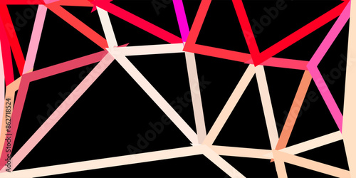 Light red vector poly triangle layout.