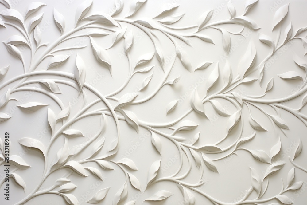 Vine pattern white art. Vine pattern white art.