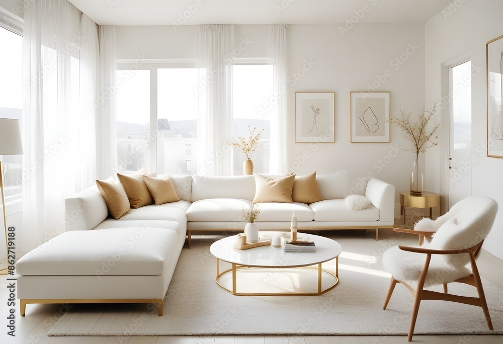 Fototapeta premium Photo interior modern design room 3d illustration