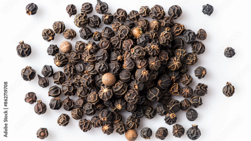black pepper on white background black pepper on white background