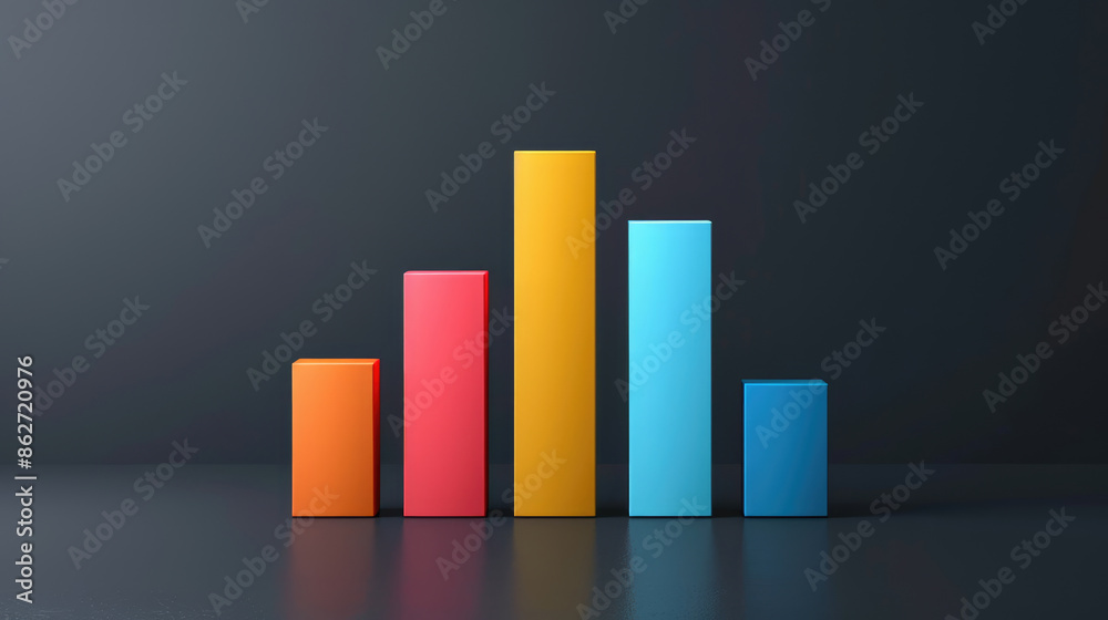 Abstract business bar chart made from colored parts. Business bar chart graphics Abstract business bar chart made from colored parts. Business bar chart graphics