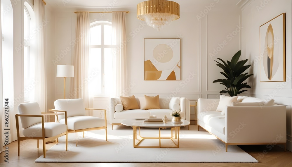 Fototapeta premium Photo interior modern design room 3d illustration