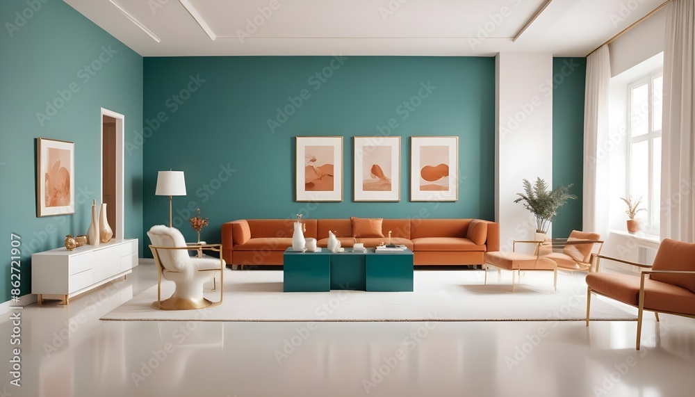 Fototapeta premium Photo interior modern design room 3d illustration