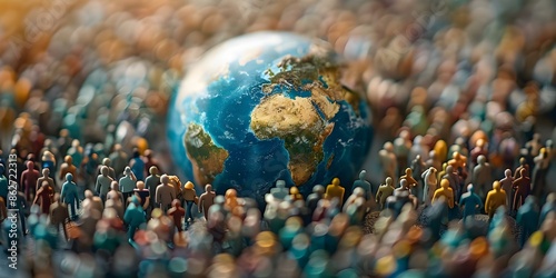 World Population Day on July 11th Encourages Action to Address Global Population Trends. Concept Awareness, Global Issues, Sustainable Development, Population Growth, Advocacy photo