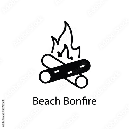 Beach Bonfire vector icon