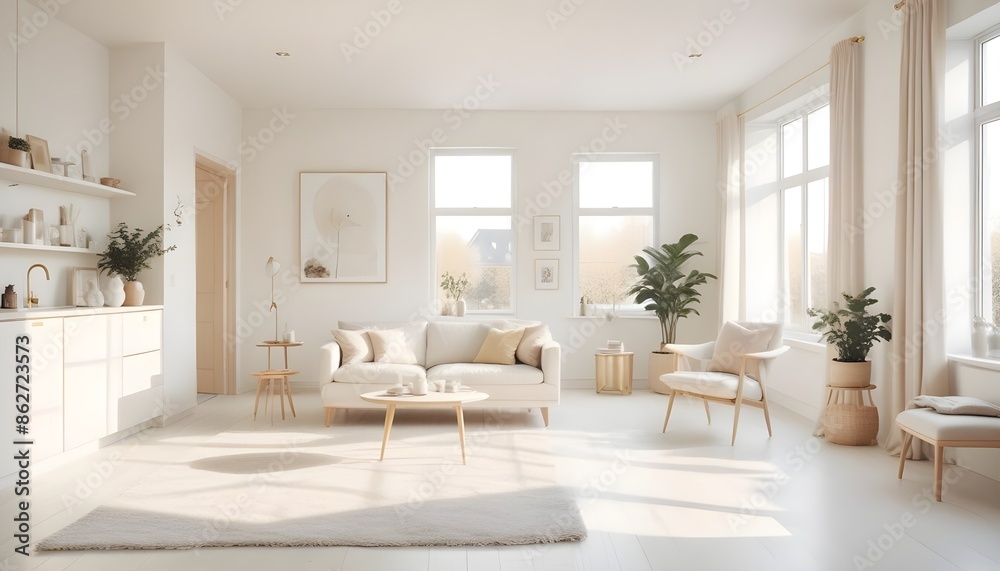 Fototapeta premium Photo interior modern design room 3d illustration