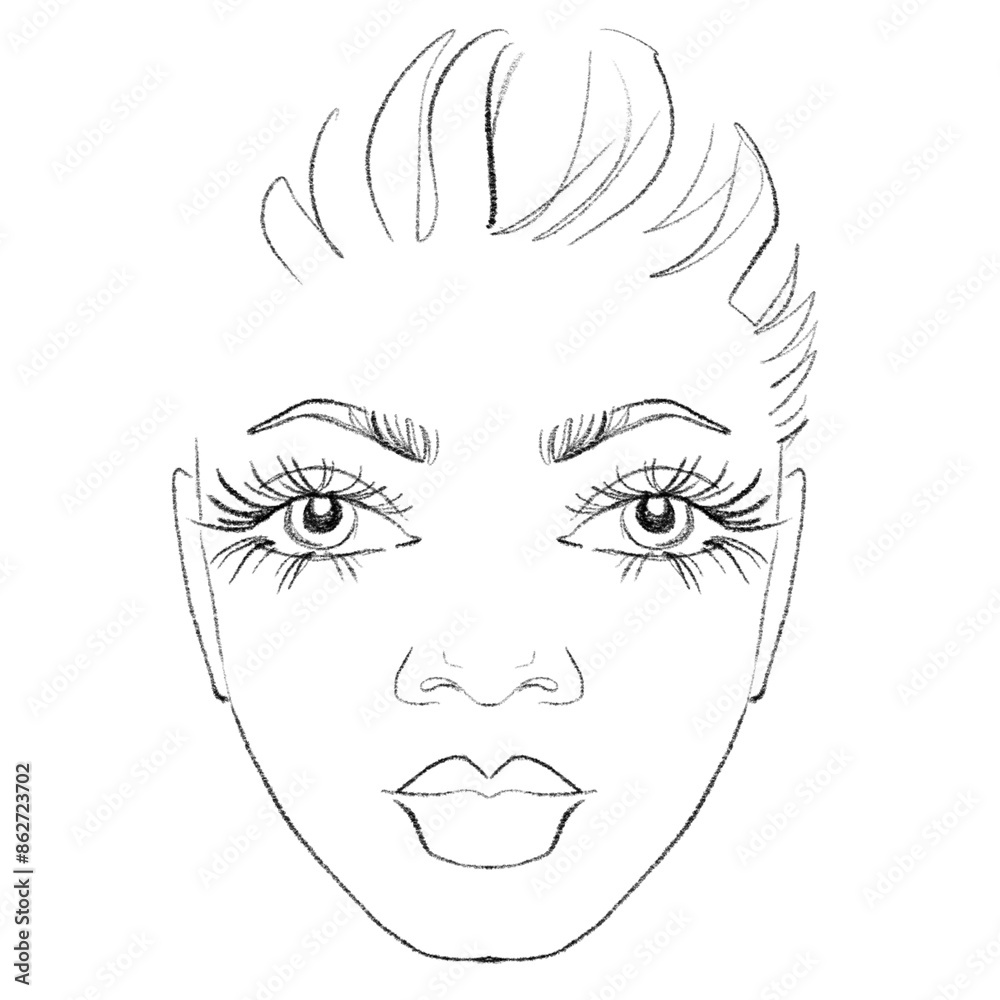 Obraz premium Woman's face chart for makeup artists 