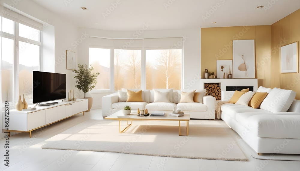 Photo interior modern design room 3d illustration Photo interior modern design room 3d illustration