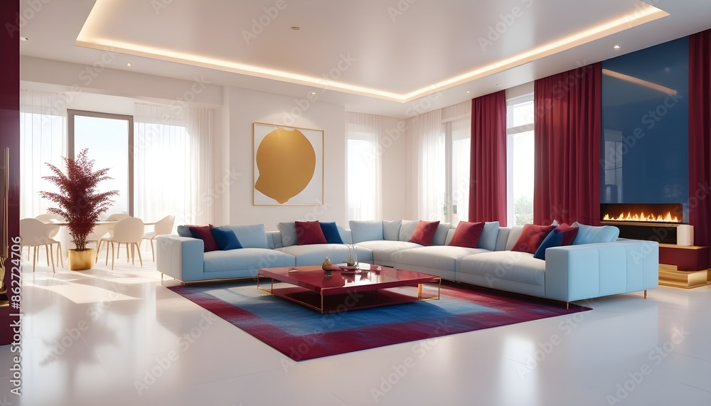 Photo interior modern design room 3d illustration Photo interior modern design room 3d illustration