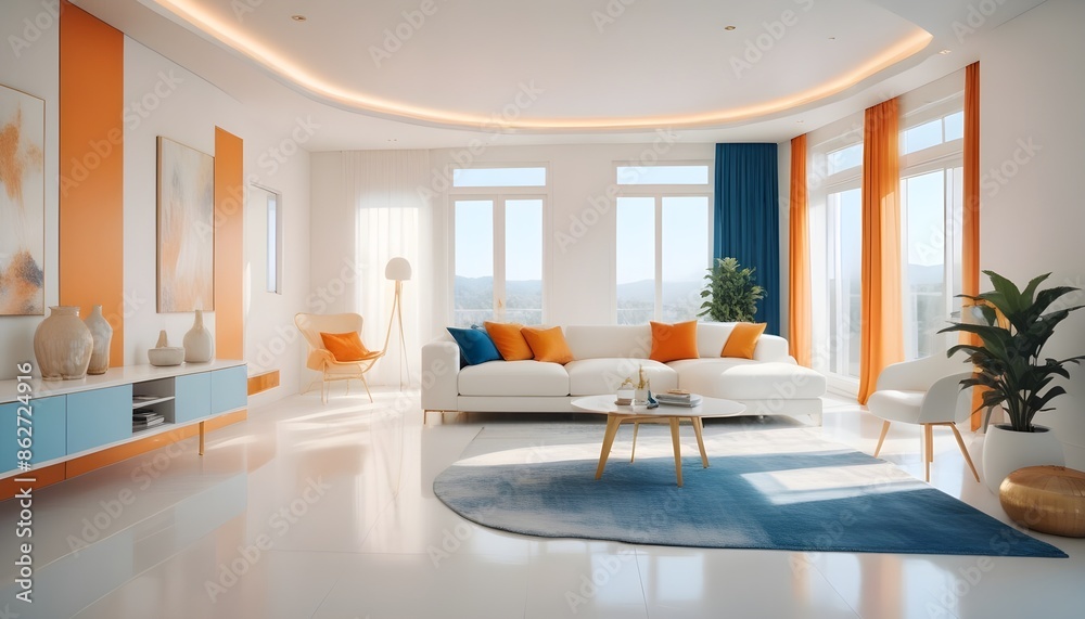 Fototapeta premium Photo interior modern design room 3d illustration