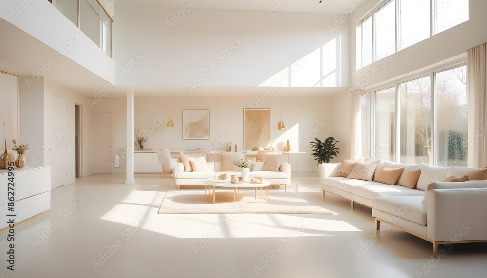 Fototapeta premium Photo interior modern design room 3d illustration