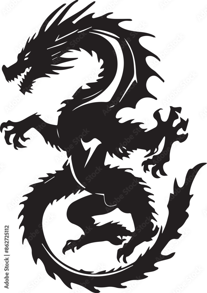 Fototapeta premium black dragon tattoo