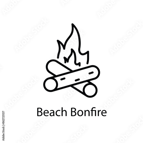 Beach Bonfire vector icon