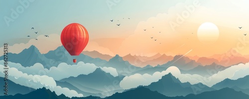 A hot air balloon floating in the sky photo
