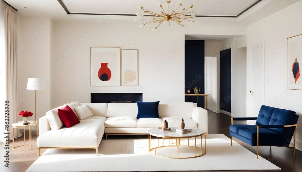 Fototapeta premium Photo interior modern design room 3d illustration