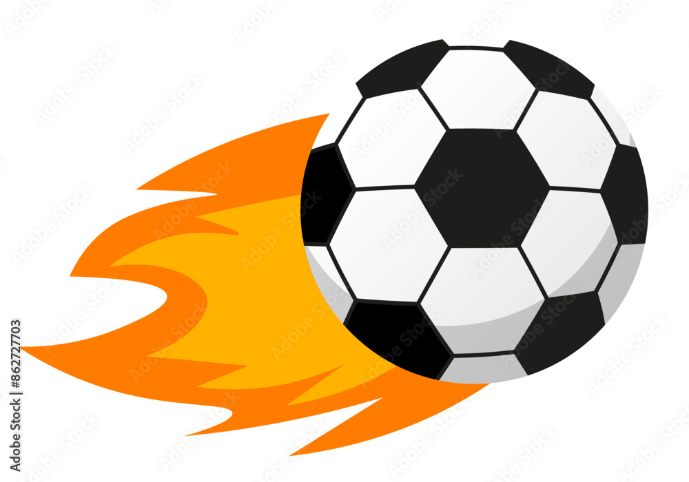 Obraz premium Fire soccer or football ball icon. Football Ball icon or Soccer Ball icon.2024 Football. Soccer or Football icon.Vector