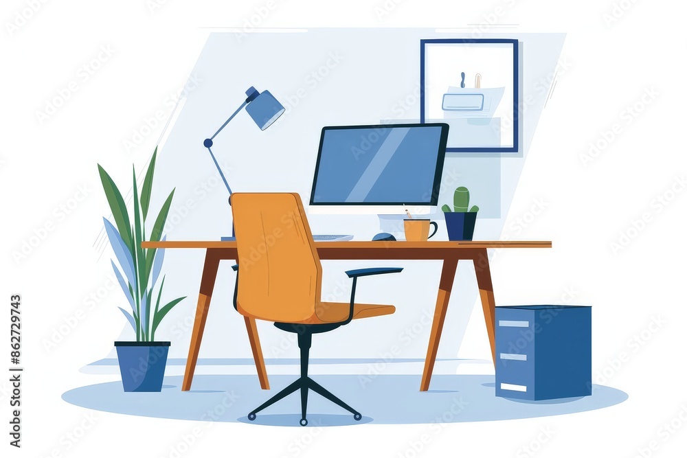 Fototapeta premium minimalist office workstation