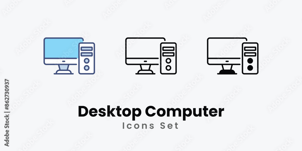 Desktop Computer icons vector set stock illustration Desktop Computer icons vector set stock illustration