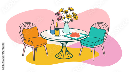 Cozy Dining Setup with Wine and Elegant Floral Centerpiece