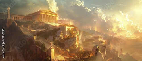 Depiction of Olympus: The Divine Abode of Gods in Greek Mythology