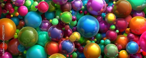 Colorful bubbles abstract pattern with spheres in vibrant colors photo