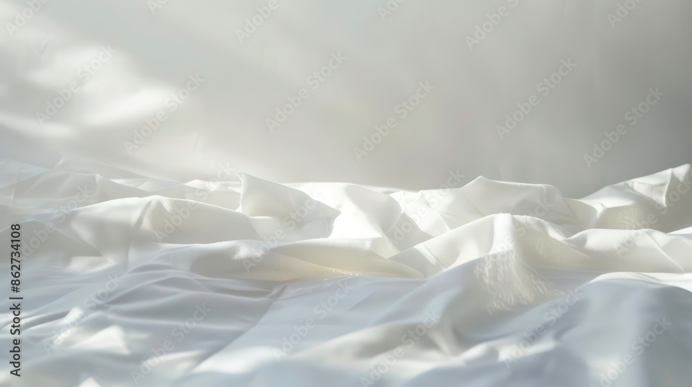 sunlight shadow on abstract white sheet background texture. Copy space image. Generative AI sunlight shadow on abstract white sheet background texture. Copy space image. Generative AI