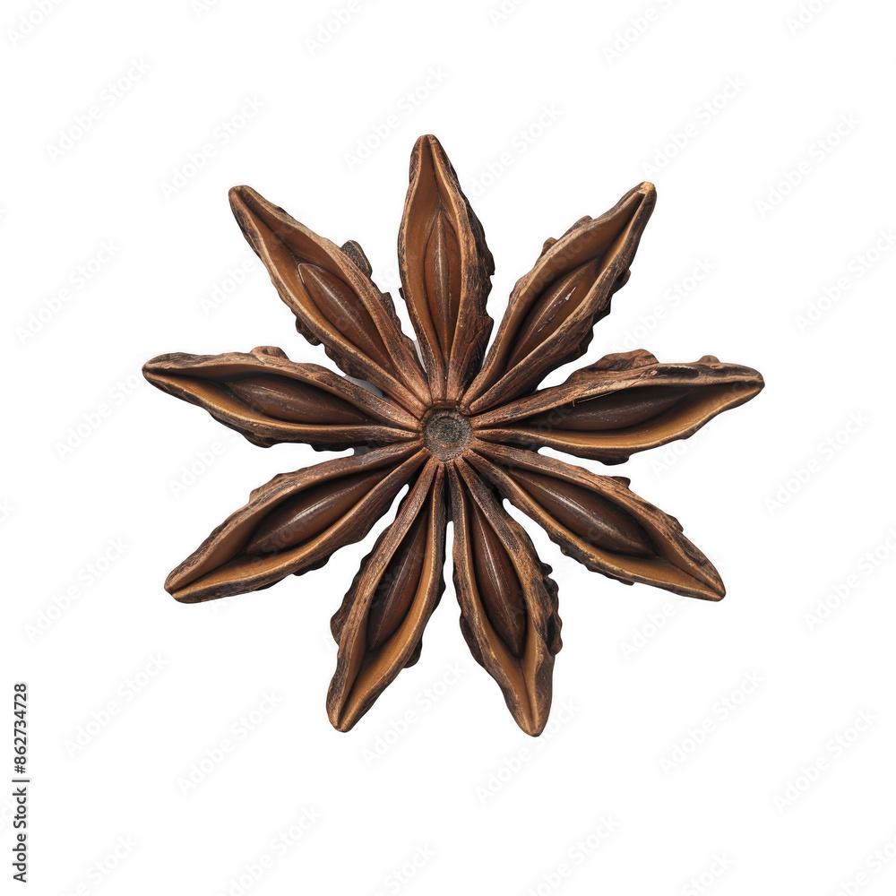 Realistic Photograph of a Single Star Anise Seed Realistic Photograph of a Single Star Anise Seed