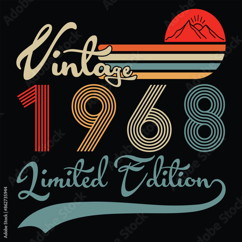 Vintage 1968 Limited Edition T shirt Design