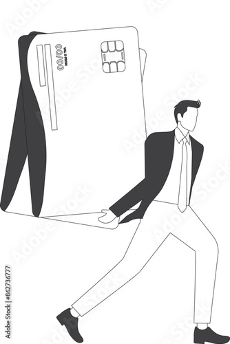 Businessman under the big credit card