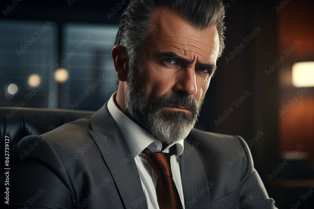 Handsome man successful confident strict businessman made with generative AI Handsome man successful confident strict businessman made with generative AI