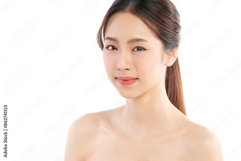 Beautiful young asian woman with clean fresh skin on white background, Face care, Facial treatment, Cosmetology, beauty and spa, Asian women portrait. Beautiful young asian woman with clean fresh skin on white background, Face care, Facial treatment, Cosmetology, beauty and spa, Asian women portrait.