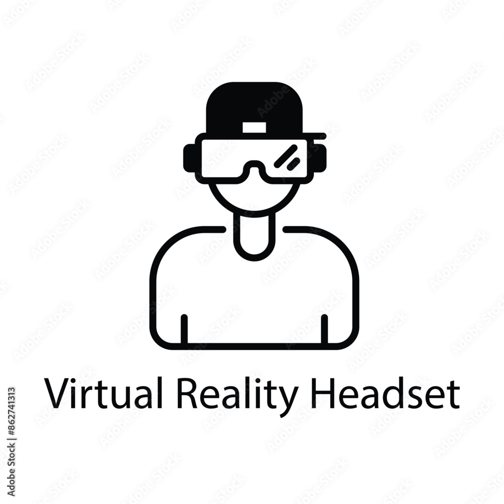 Virtual Reality Headset vector icon Virtual Reality Headset vector icon