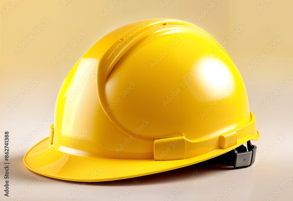 Fototapeta premium White Construction Safety Helmet on Plain White Background