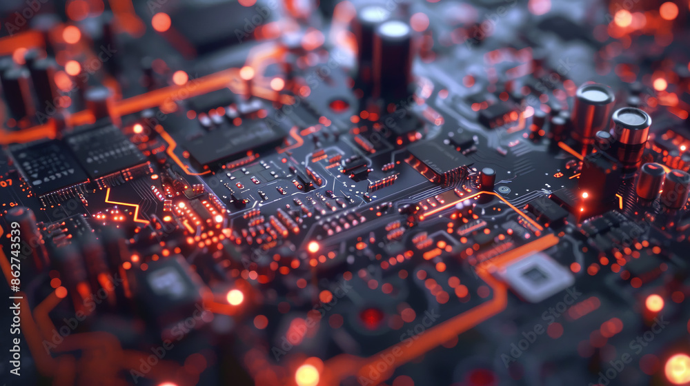 Microchips with intricate nanoscale pathways conduct a digital symphony governed by transistors. Concepts: Nanotechnology, Microchips, Transistors, Digital Symphony, Nanoscale Pathways. Microchips with intricate nanoscale pathways conduct a digital symphony governed by transistors. Concepts: Nanotechnology, Microchips, Transistors, Digital Symphony, Nanoscale Pathways.