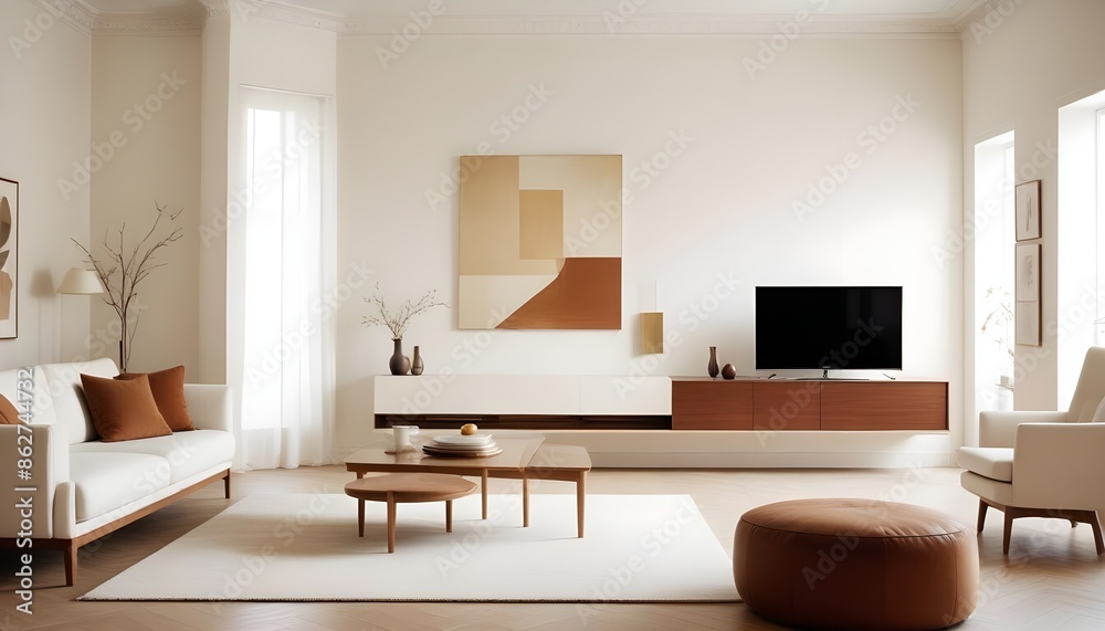 Fototapeta premium Photo interior modern design room 3d illustration