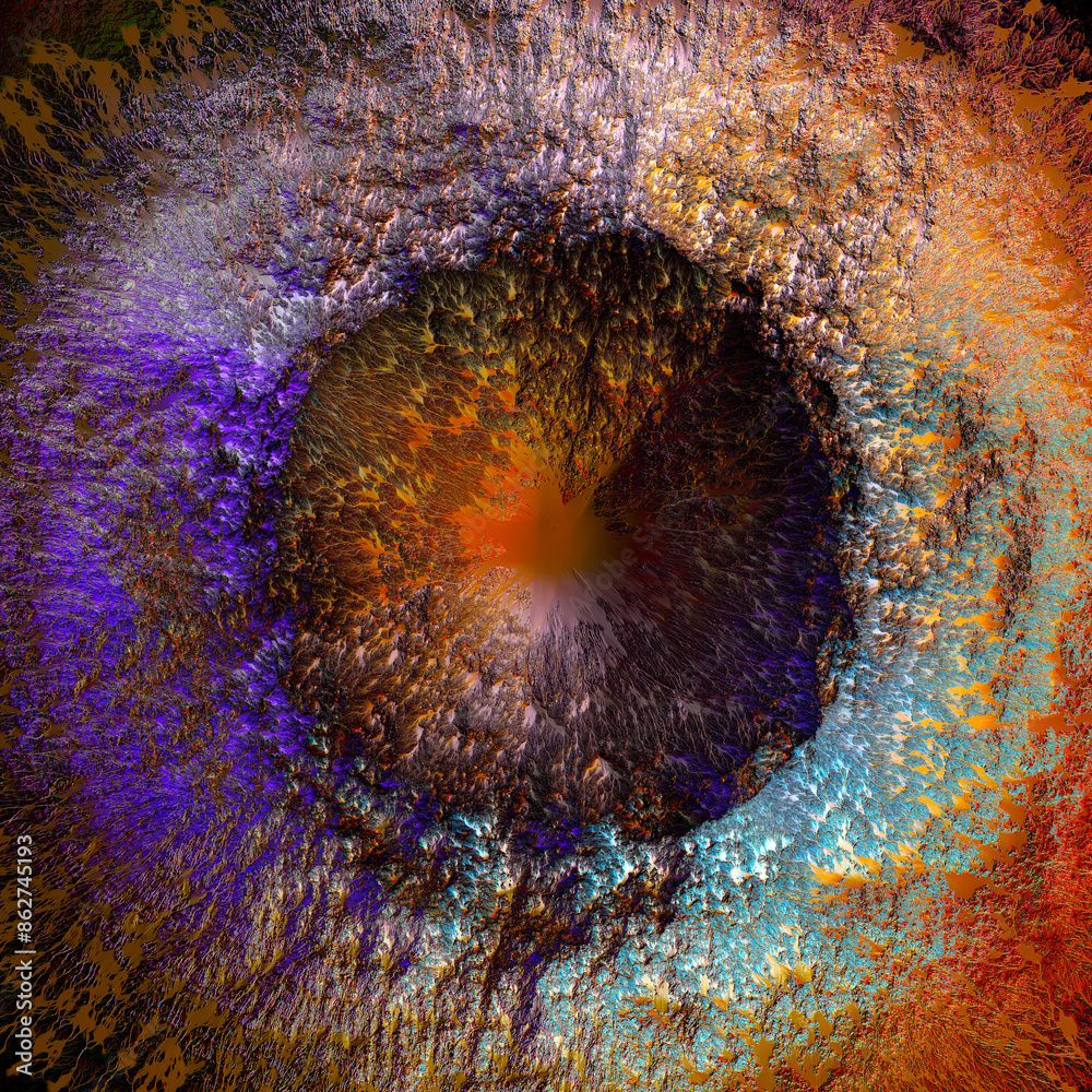 Fototapeta premium Colorful Holographic Iridescent Organic Fractal Background Texture 