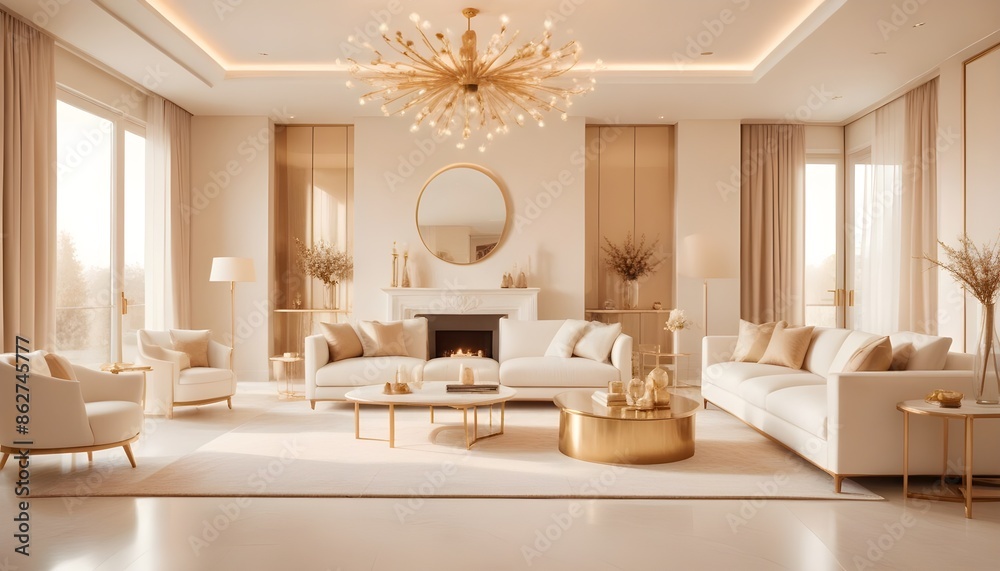 Fototapeta premium Photo interior modern design room 3d illustration