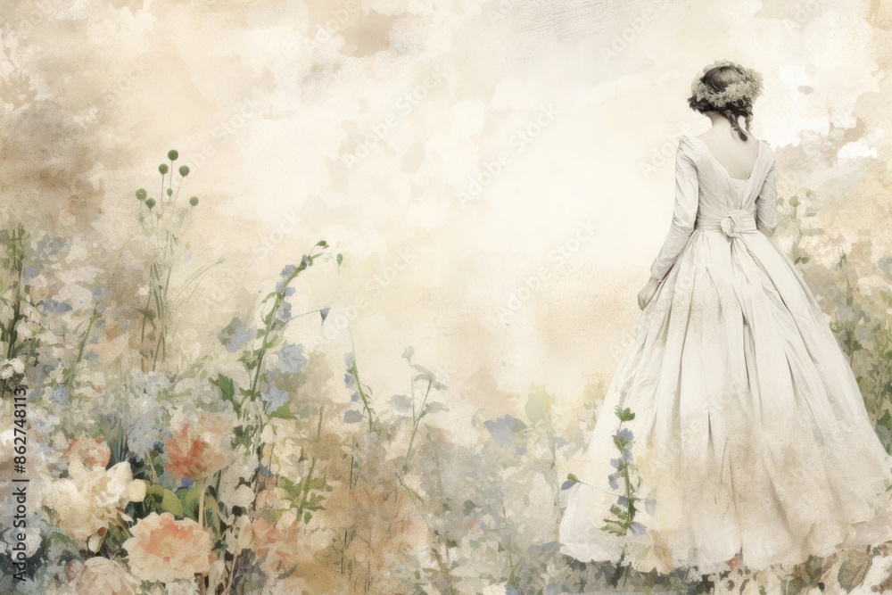 Wedding dress lanscape painting adult bride. Wedding dress lanscape painting adult bride.
