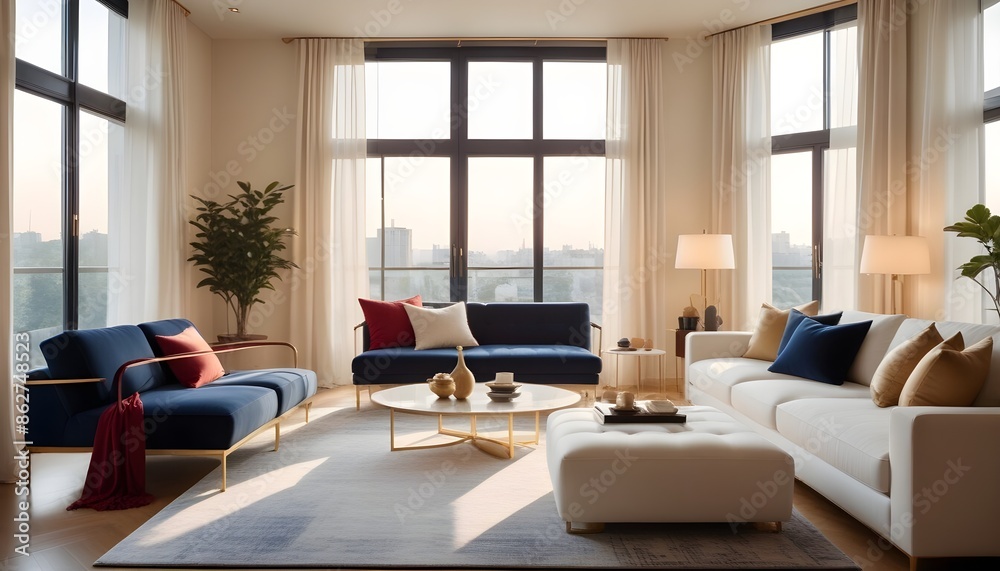 Photo interior modern design room 3d illustration Photo interior modern design room 3d illustration
