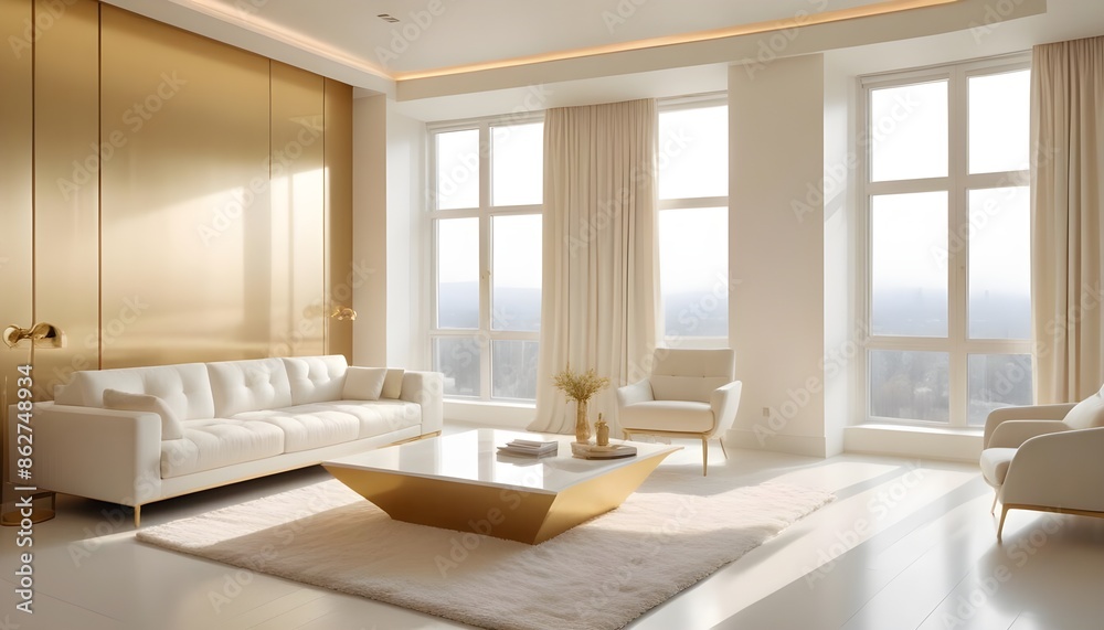 Fototapeta premium Photo interior modern design room 3d illustration