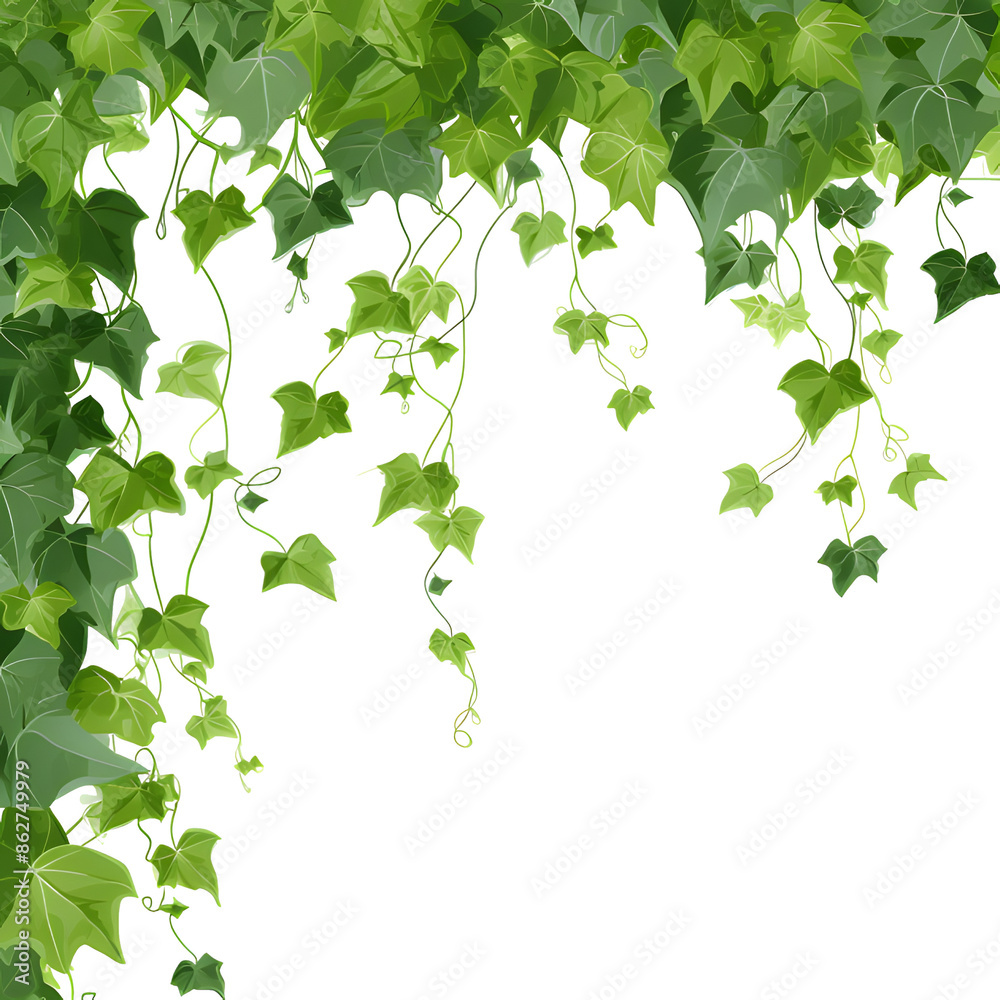 Ivy vine in natural green forest translucent background Ivy vine in natural green forest translucent background
