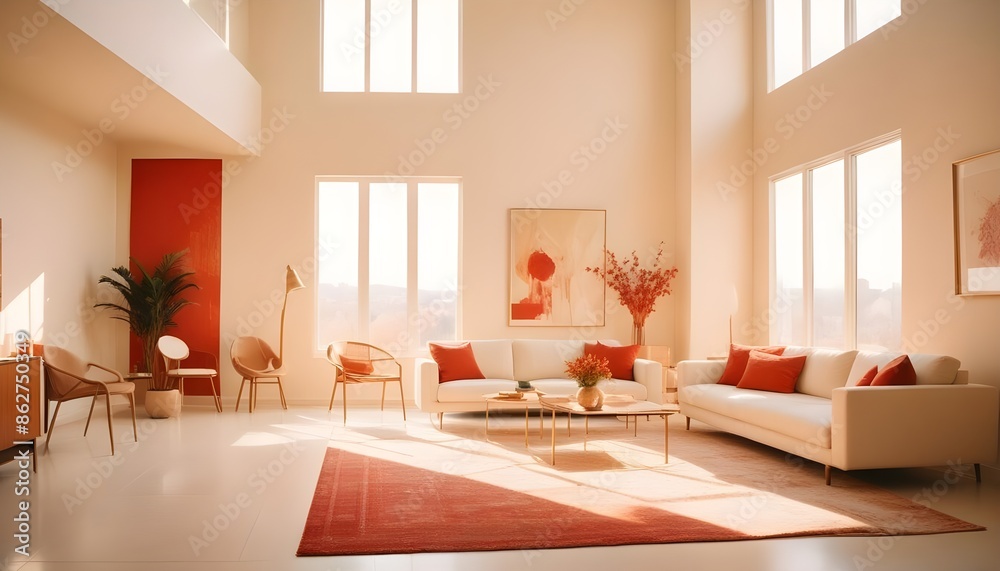 Fototapeta premium Photo interior modern design room 3d illustration