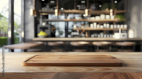 Empty wooden table in foreground © jiejie