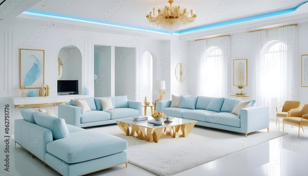 Fototapeta premium Photo interior modern design room 3d illustration