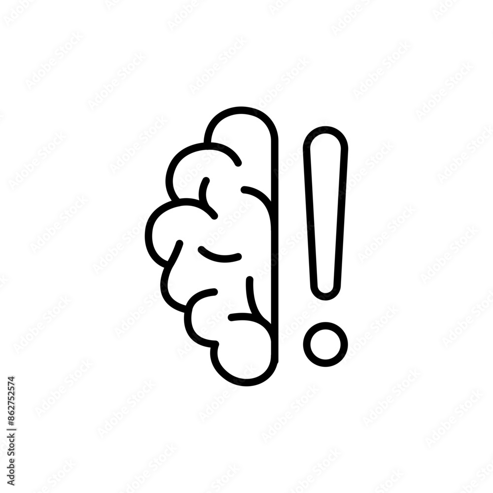 Brain problem outline icons, minimalist vector illustration ,simple transparent graphic element .Isolated on white background Brain problem outline icons, minimalist vector illustration ,simple transparent graphic element .Isolated on white background