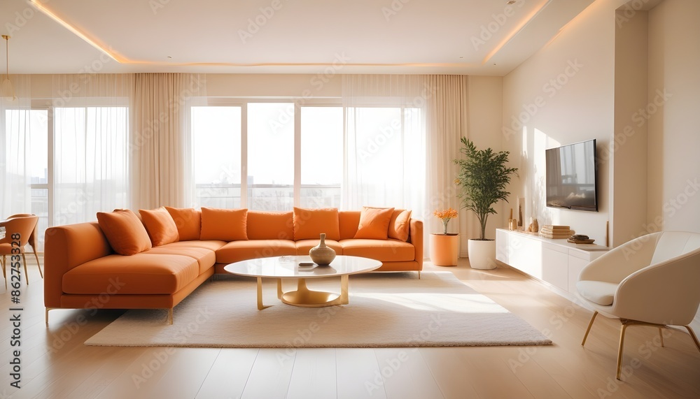 Fototapeta premium Photo interior modern design room 3d illustration