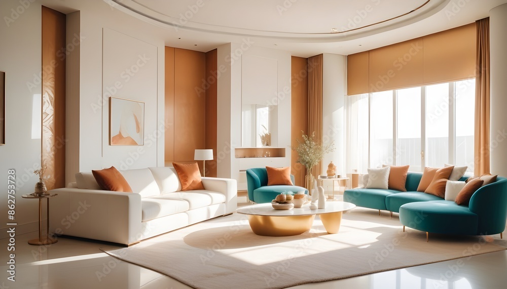 Fototapeta premium Photo interior modern design room 3d illustration